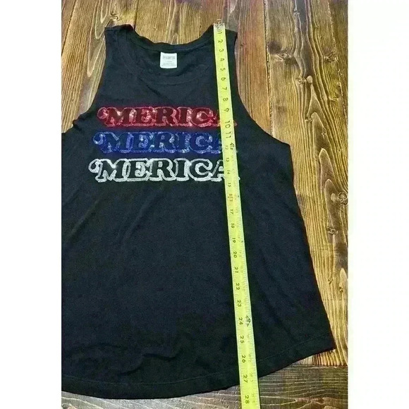 Victoria’s Secret PINK ‘Merica Tank Sz Medium Sleeveless Sequins - Picture 4 of 7